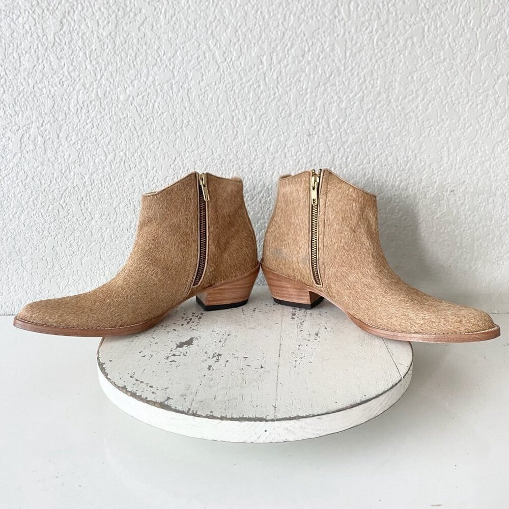 Womens Western Cowboy Ankle Boots 7.5 Brown Cowhide Cowgirl Boot Pointed Toe - Picture 7 of 9